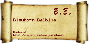 Blauhorn Balbina névjegykártya