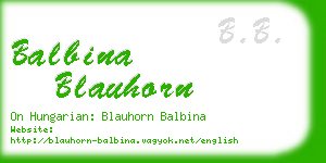 balbina blauhorn business card